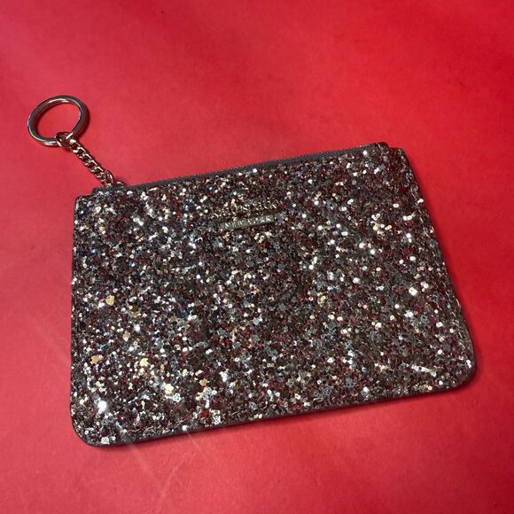 Kate Spade Glitter Clutch & Wallet Set – Sparkly Silver Black – Evening Glam - Picture 8 of 11